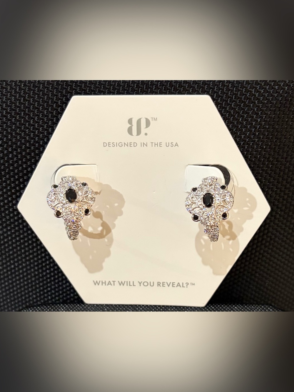 NEW BP ER96946 Black Onyx Cz Earrings